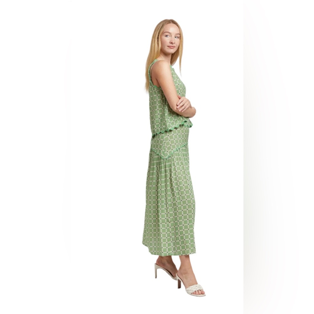 Taylor Tillman New York NWT Cotton and Linen Blend JOSEPHINE SKIRT Drop Waist - Picture 3 of 8
